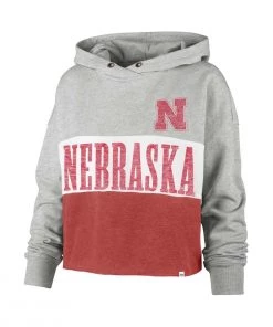 47 Brand Women's Nebraska Cornhuskers Lizzy Hoodie Grey Heather