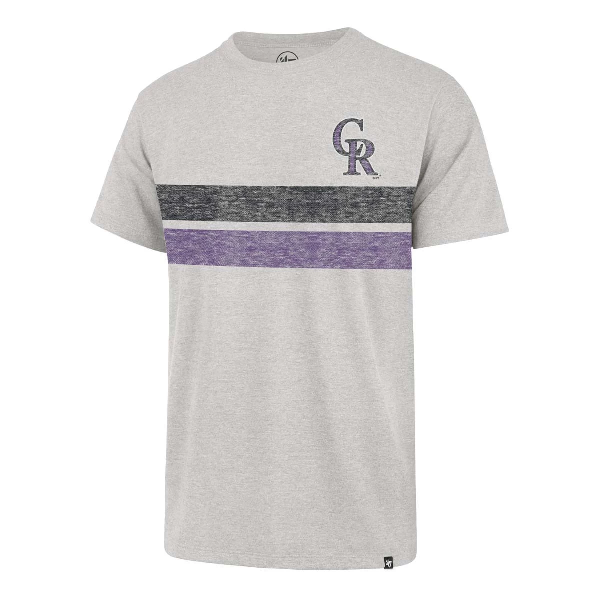 47 Brand Colorado Rockies Bars Bond Franklin T-Shirt Grey Heather 1 47 Brand Colorado Rockies Bars Bond Franklin T-Shirt Grey Heather