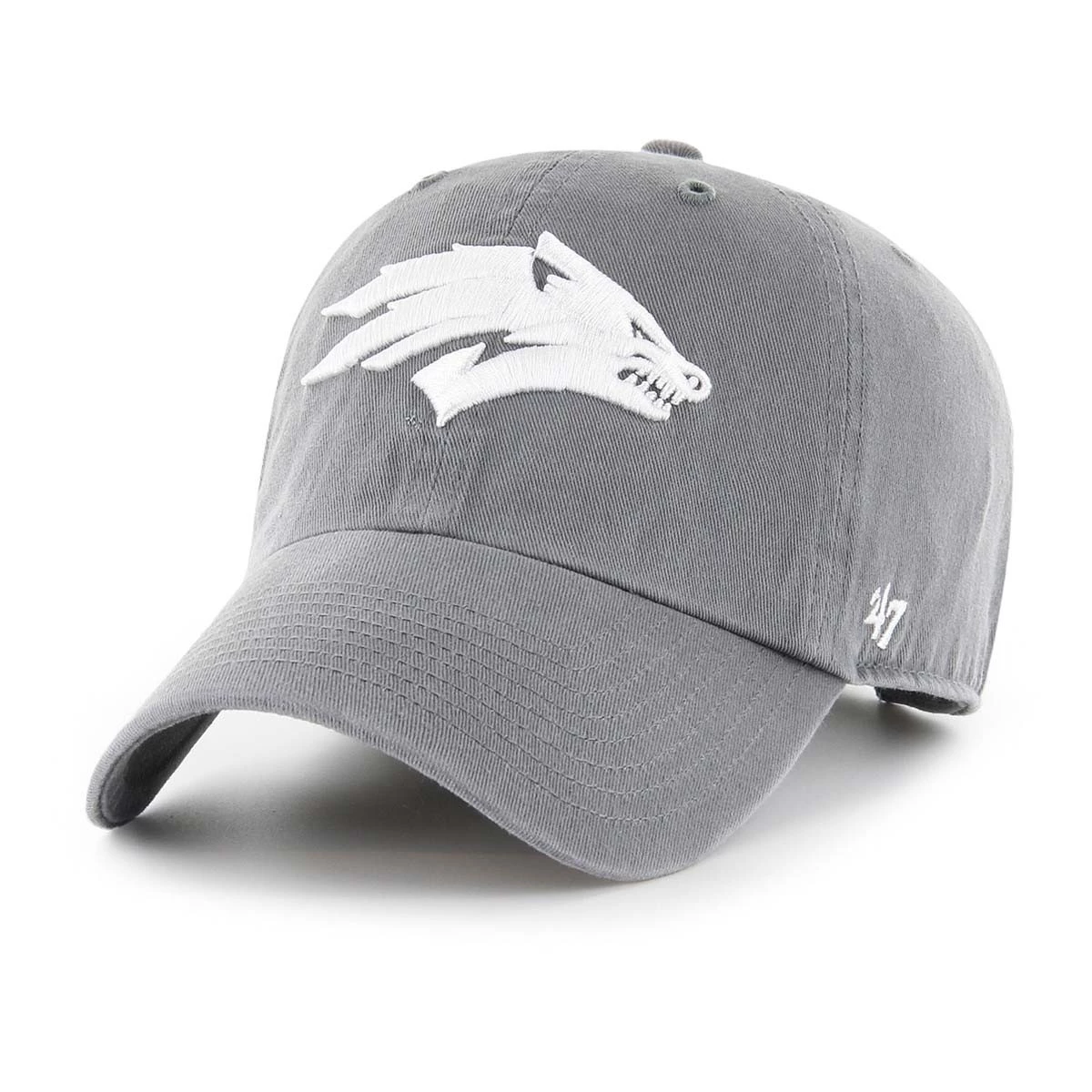 47 Brand Nevada Wolf Pack Wolfie Cleanup Hat Charcoal 1 47 Brand Nevada Wolf Pack Wolfie Cleanup Hat Charcoal