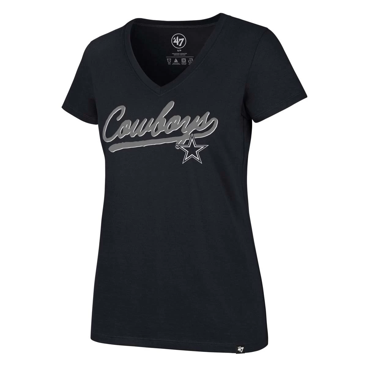 47 Brand Women's Dallas Cowboys Script Rival T-Shirt Navy 1 47 Brand Women's Dallas Cowboys Script Rival T-Shirt Navy