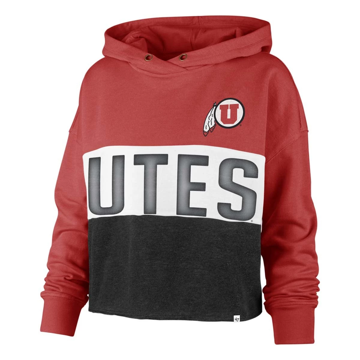 47 Brand Women's Utah Utes Lizzy Hoodie Red 3 47 Brand Women's Utah Utes Lizzy Hoodie Red - Image 3