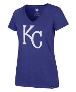 47 Brand Women's Kansas City Royals Ultra Rival Imprint V-Neck Royal Blue