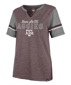 47 Brand Women's Texas A&M Aggies Match V Notch T-Shirt Maroon