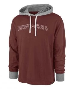 47 Brand Iowa State Cyclones Hooded Domino Long Sleeve Shirt Cardinal