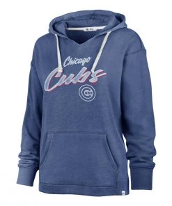 47 Brand Women's Chicago Cubs On Rise Kennedy Hoodie Blue