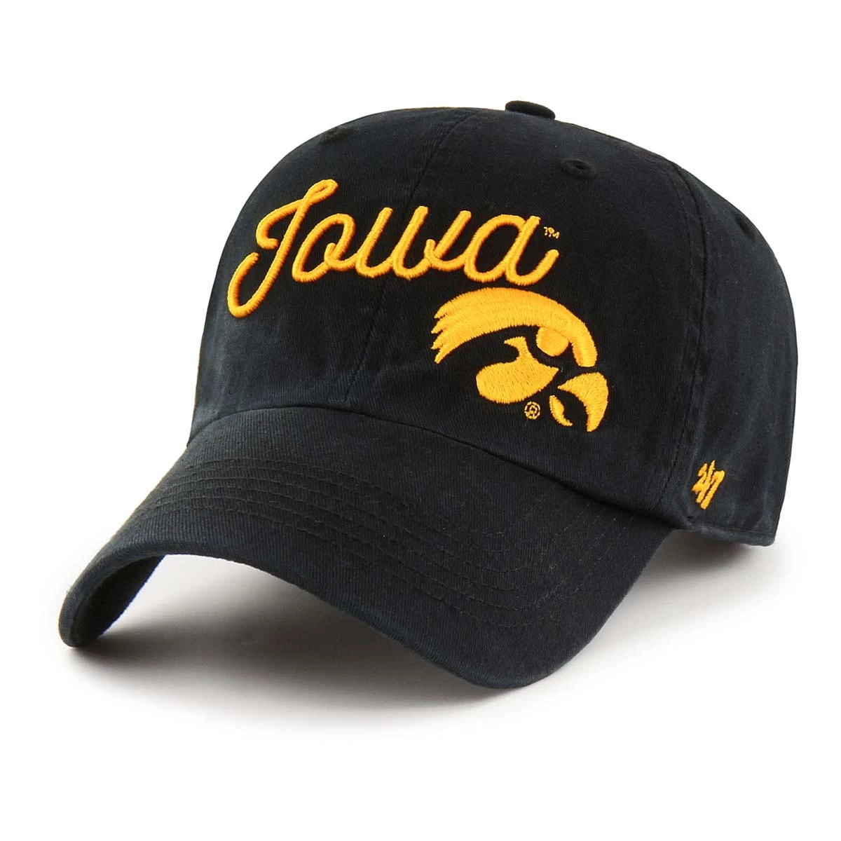 47 Brand Women's Iowa Hawkeyes Millie Cleanup Hat Black 4 47 Brand Women's Iowa Hawkeyes Millie Cleanup Hat Black - Image 4