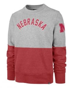 47 Brand Nebraska Cornhuskers Gibson Crewneck Sweatshirt Grey Heather