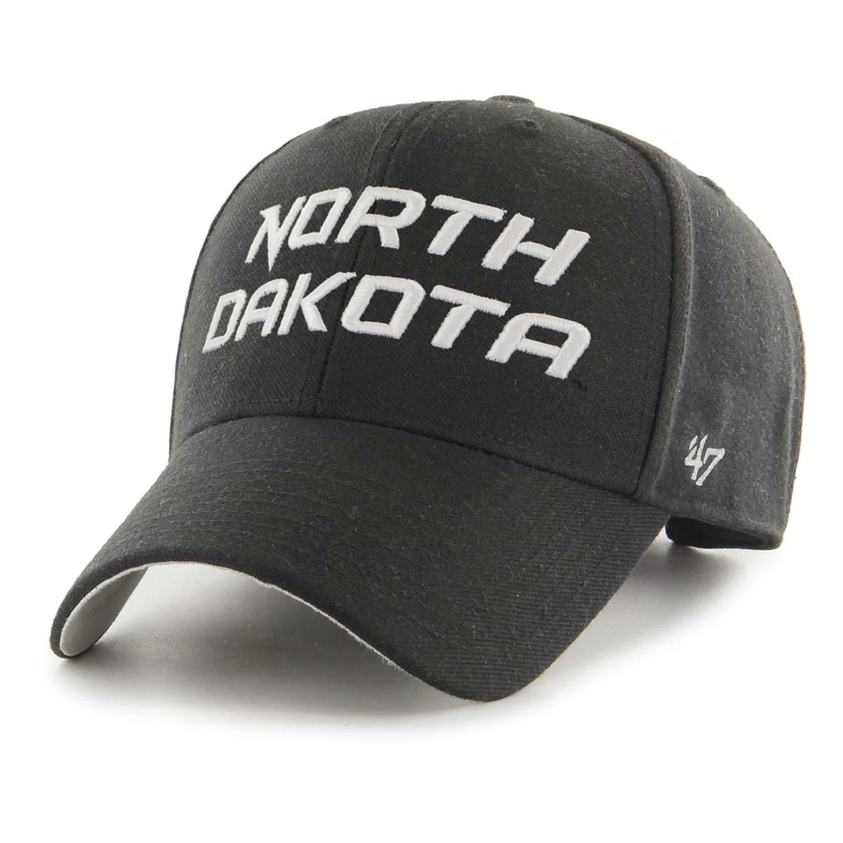 47 Brand North Dakota Fighting Hawks Sport Wordmark MVP Hat Black/white 3 47 Brand North Dakota Fighting Hawks Sport Wordmark MVP Hat Black/white - Image 3