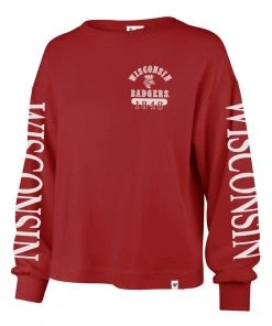 47 Brand Women's Wisconsin Badgers Marlow Bell Long Sleeve Shirt Red