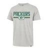 47 Brand Green Bay Packers Stripe Thru T-Shirt Grey Heather