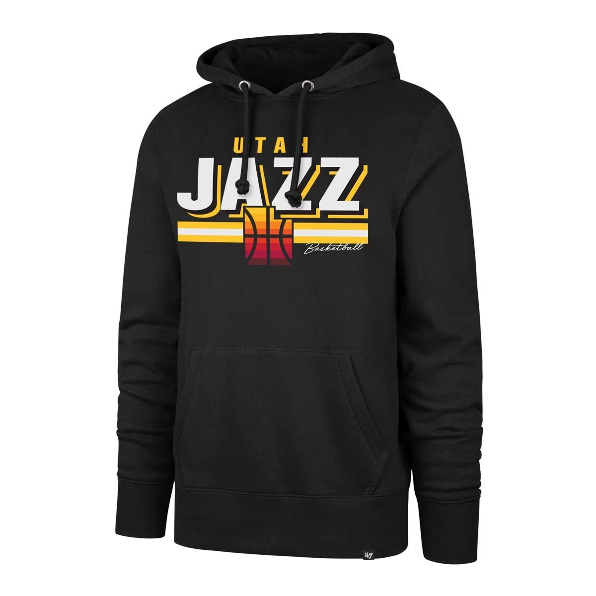 47 Brand Utah Jazz City Edition Stripe Headline Hoodie Black 3 47 Brand Utah Jazz City Edition Stripe Headline Hoodie Black - Image 3