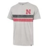 47 Brand Nebraska Cornhuskers Bars T-Shirt Grey Heather