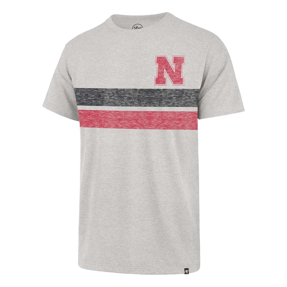47 Brand Nebraska Cornhuskers Bars T-Shirt Grey Heather 3 47 Brand Nebraska Cornhuskers Bars T-Shirt Grey Heather - Image 3