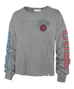 47 Brand Women's Chicago Cubs Parkway Ultra Max Long Sleeve Shirt Grey Heather -47 Brand Sales unnamed file 388