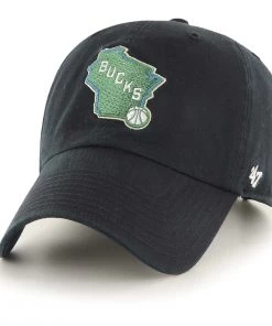 47 Brand Milwaukee Bucks State Clean Up Adjustable Hat Grey
