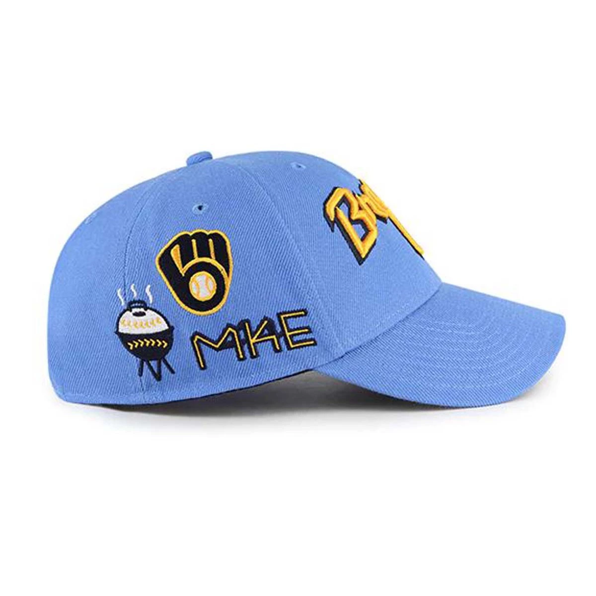 47 Brand Milwaukee Brewers City Connect MVP Adjustable Hat Light Blue/navy 3 47 Brand Milwaukee Brewers City Connect MVP Adjustable Hat Light Blue/navy - Image 3