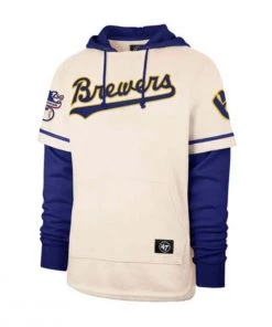 47 Brand Milwaukee Brewers Trifecta Shortstop Hoodie Cream