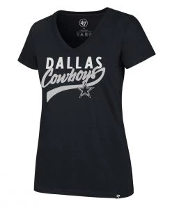 47 Brand Women's Dallas Cowboys Glitter T-Shirt Navy