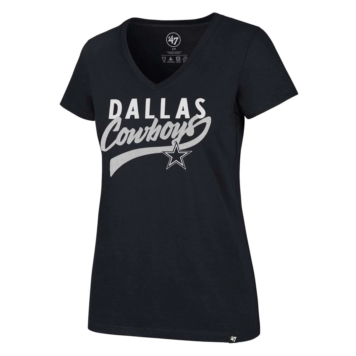 47 Brand Women's Dallas Cowboys Glitter T-Shirt Navy 1 47 Brand Women's Dallas Cowboys Glitter T-Shirt Navy