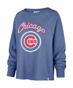 47 Brand Women's Chicago Cubs Sweetwater Kennedy Crewneck Sweatshirt Blue