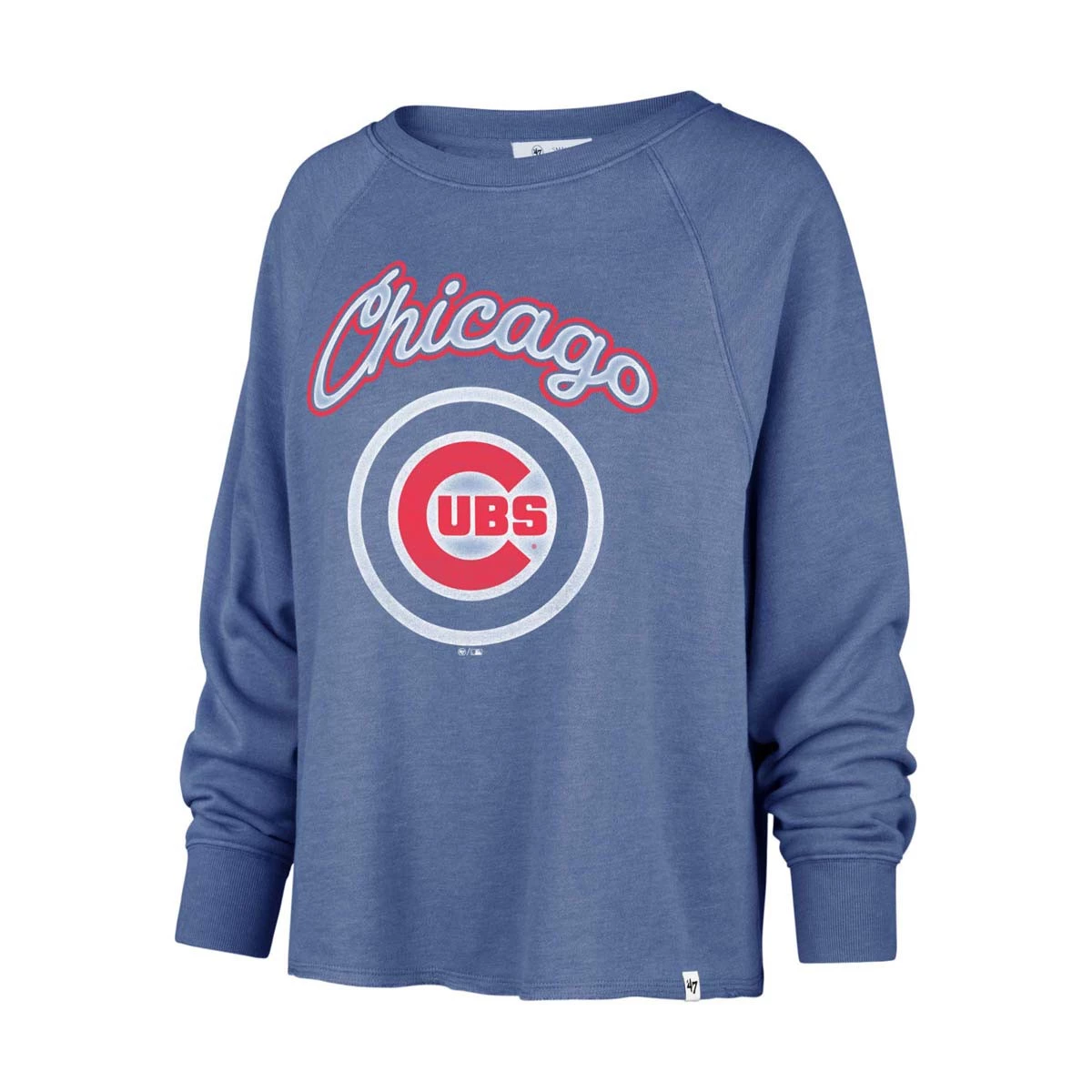 47 Brand Women's Chicago Cubs Sweetwater Kennedy Crewneck Sweatshirt Blue 1 47 Brand Women's Chicago Cubs Sweetwater Kennedy Crewneck Sweatshirt Blue
