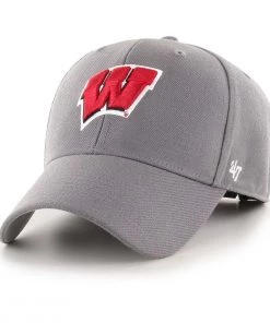 47 Brand Wisconsin Badgers MVP Hat Grey Heather