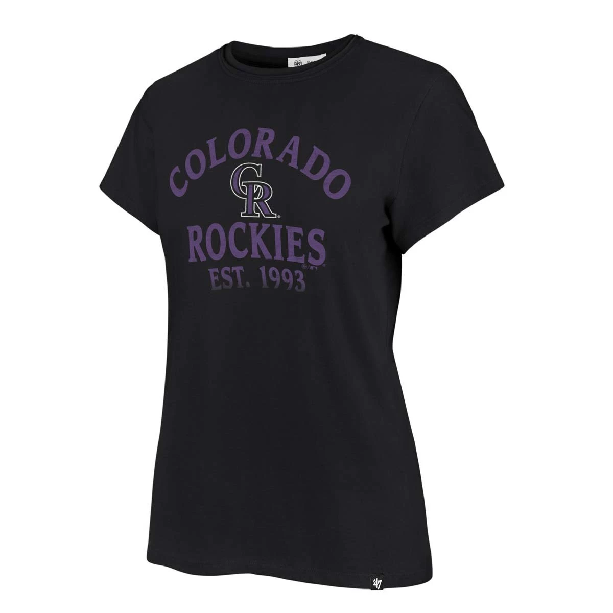 47 Brand Women's Colorado Rockies Fade Up Frankie T-Shirt Black 3 47 Brand Women's Colorado Rockies Fade Up Frankie T-Shirt Black - Image 3