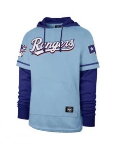 47 Brand Texas Rangers Trifecta Shortstop Hoodie Light Blue