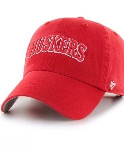 47 Brand Nebraska Cornhuskers Wordmark Cleanup Hat Red