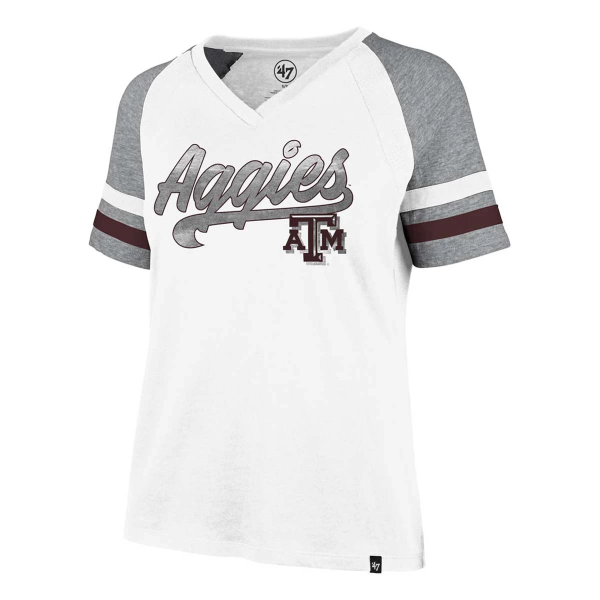 47 Brand Women's Texas A&M Aggies Shiner Pavillion T-Shirt White 1 47 Brand Women's Texas A&M Aggies Shiner Pavillion T-Shirt White