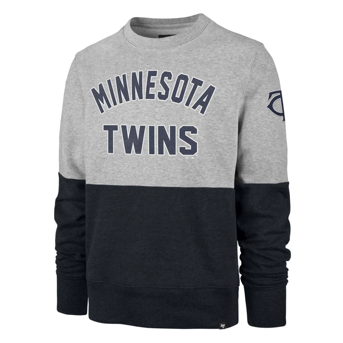 47 Brand Minnesota Twins Gibson Crewneck Sweatshirt Grey Heather/navy 3 47 Brand Minnesota Twins Gibson Crewneck Sweatshirt Grey Heather/navy - Image 3