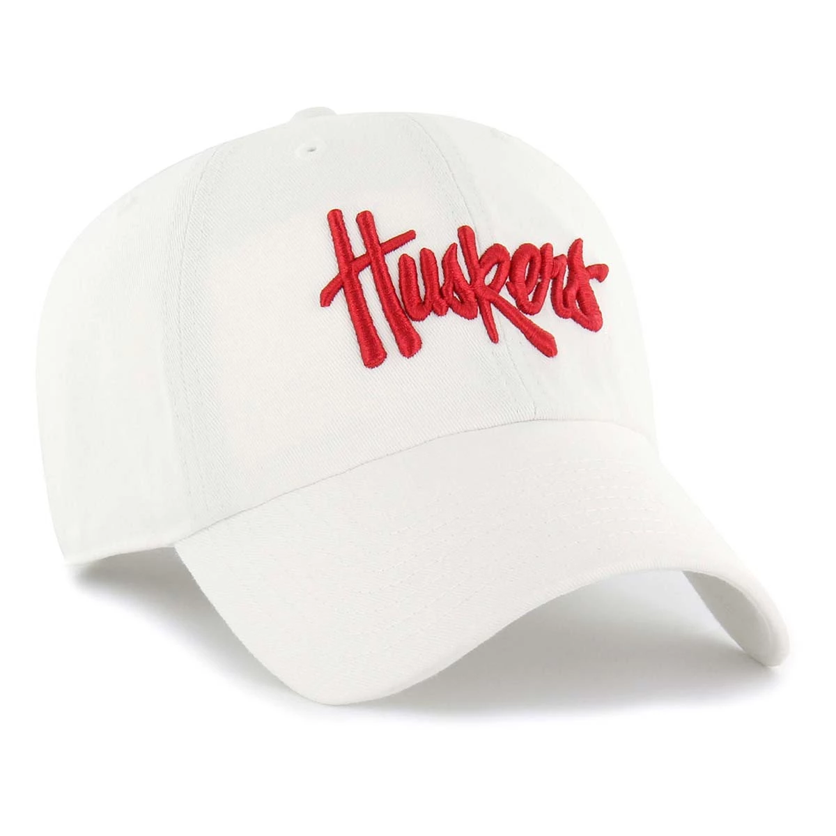 47 Brand Nebraska Cornhuskers Script Cleanup Hat White 2 47 Brand Nebraska Cornhuskers Script Cleanup Hat White - Image 2