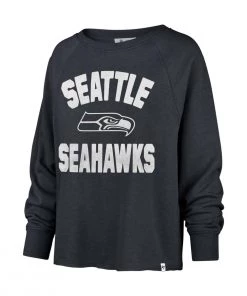 47 Brand Women's Seattle Seahawks Cover Star Crewneck Sweatshirt Navy